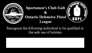 Holster Certificate- GSC & ODPL